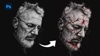 Photoshop Tutorial Broken Face Effect for Horror Movie Posters 2025