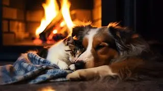 Мурлыканье кота и потрескивание камина для расслабления 🔥 Мурлыканье для глубокого сна
