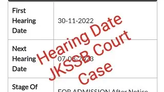 Next Hearing Date #jkssb