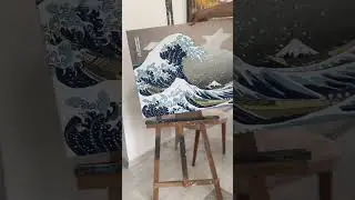 The Great Wave off Kanagawa #art #acrilicpainting  #easy #oilpainting #shorts #shortvideo #short
