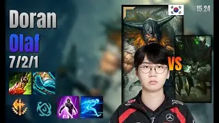 Doran Top Olaf vs Warwick lol KR solo rank Full Game 15.24 | 도란 올라프 vs 워윅