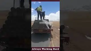 The Process Of Lowering The Pole | Good Tools And Machinery Make Work Easy