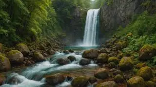 LIVE: Lush Forest Waterfall Ambience | Soothing White Noise 4K | White Noise Room 4K