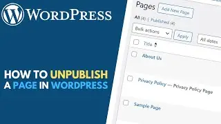 WordPress: How to Unpublish a Page // Set Page as Draft