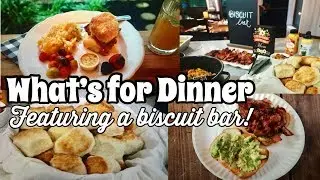 What's for Dinner featuring a Biscuit Bar! 6 delicious meal ideas + iced coffee!