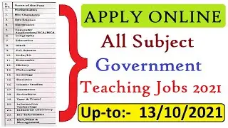 Apply Online For All Subject Government Teaching Jos 2021, Teacher Recruitment 2021
