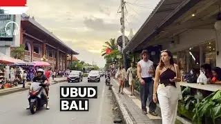 Relaxing Bali Walking Tour 🇮🇩 Ubud 4K HDR | Sunset to Night Street Ambience