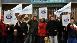 Blindcraft workers march to Scottish Parliament in a bid to save their jobs.wmv
