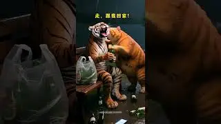 The tiger encountered emotional problems. The fat orange cat was relieved on a thunderstorm ni 🧝 P74