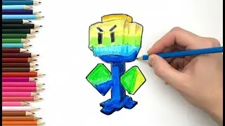 How to draw Rainbow Dandelion step by step from Roblox garden tower defense