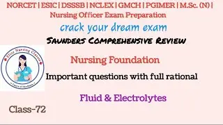 (72) NCLEX solution (Saunder's) #nursing foundation #fluid & electrolytes#important questions