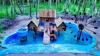 Building a Beautiful Wooden House for 6 Abandoned Puppies in the Jungle | Primitive Builder