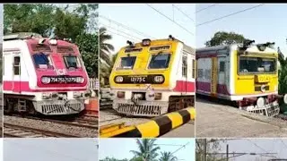 Parallel crossing || Conventional EMU meets modern pink EMU || South Eastern Railway