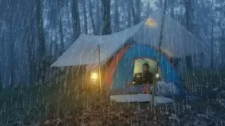 ENJOYING BAD WEATHER LIGHTNING STORM AND VERY HEAVY RAIN ‼️ CAMPING IN HEAVY RAIN