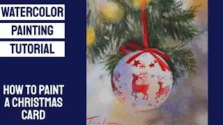 WATERCOLOR TUTORIAL - How to Paint a Christmas Motif #loose #sketch #dailyart
