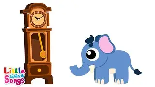 Hickory Dickory Dock with Baby Elephant | Nursery Rhymes | Little Wave Songs - Baby Coco