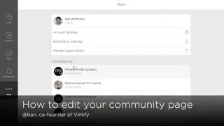How to edit your community page