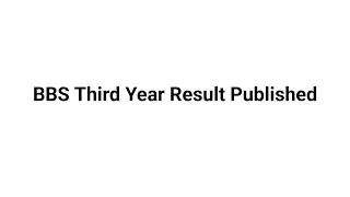 BBS 3rd year result published