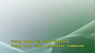 Using Redo and Undo Buttons, Cut, Copy and Paste Commands