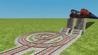 02 RAILS CROSSING BACK TO BACK ON BUMPY CURVES REALISTIC RAILROAD TRACKS | train simulator Videos