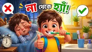 না না মা থেকে হ্যাঁ হ্যাঁ মা! 😊 | Good Habits for Kids | 3D Cartoon Bangla Rhyme