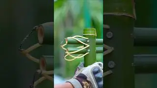 DIY Bamboo Slingshots with two Bamboo Stick Craft #Bamboo #Slingshots #DIY