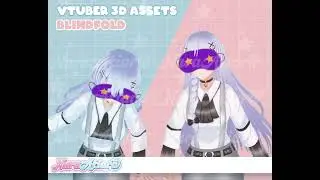 Liven Up Your Streaming By Choosing Purple Blindfolds With Two Star Accessories - 3D Vtubers Assets