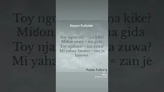 Simple Questions and Answers in Fulfulde (Ƙananan Tambayoyi da Amsa)