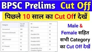 BPSC CUT OFF 2021, 2020, 2019, 2018, 2017 | 63rd, 64th, 65th, 66th BPSC PT CUT OFF | 67th BPSC
