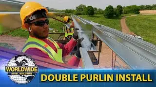 Steel Building Double Purlin Install - How To DIY Steel Building