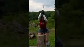 Splits wood like butter with sword in Pennsylvania