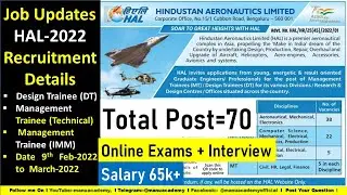 HAL Management Trainee (MT) Recruitment-2022 I Criteria I Qualification I Exam Pattern I Salary etc.