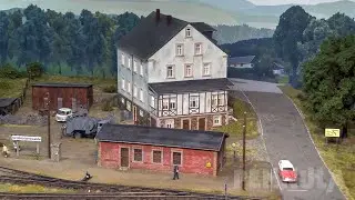 Preßnitztalbahn - Großrückerswalde : Schmalspur Modellbahn Spur H0e mit Dampflok IV K