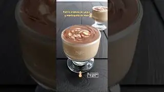 POSTRE CREMOSO DE YOGUR Y MANTEQUILLA DE MAN&Iacute; 😋🥜 #receta #mantequillademan&iacute; #postre  #sinhorno