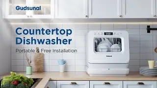 Portable Dishwasher Countertop, 7L Detachable Water Tank, 6 Programs,No Hookup Needed, 192℉ HI