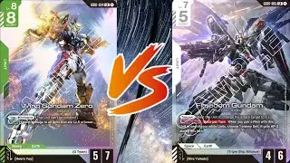 Gundam Card Game: Wing Gundam Zero (Green/White) vs Freedom (Blue/White) [GD-01