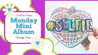 Мини-альбом Monday Mini Album с дизайном Heart Disco Ball от @ScrapDiva29.