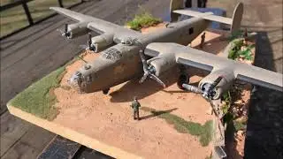 Static Grass. B-24 Bomber Diorama