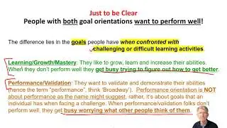 AGO 1 - Learning orientation and performance orientation defined