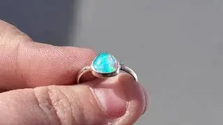 Black opal ring / crystal opal ring / Australian crystal opal / Lightning Ridge opal / opal jewelry