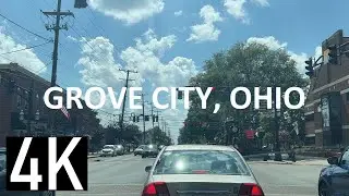 Driving in Grove City, Ohio 4K Street Tour - Historic Downtown Grove City