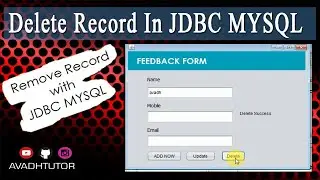 Remove Record using jdbc mysql | delete record jdbc example | how to delete data from database java