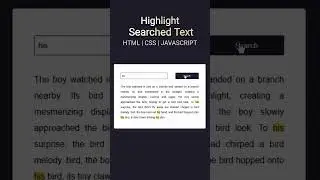Real-Time Text Highlight with JavaScript 🔥 | HTML CSS JS Mini Project #shorts