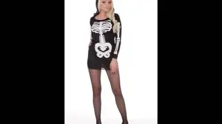 7508   GLAM SKELETON GIRL hooded dress
