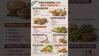 Top Foods for gut health.  #afterage60 #healthydiet  #health #healthyfood #food