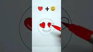 (&hearts;️+😃) emoji combination 108/creative art #pencil2paper #shorts #emojicombination