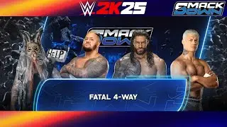 WWE 2K25: SOLO SIKOA VS ROMAN REIGNS VS ERICK ROWAN VS CODY RHODES | FATAL 4-WAY MATCH 2026