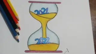 Happy new year drawing//Pencil colour drawing #newyear #creativeinfinity #viral #trending
