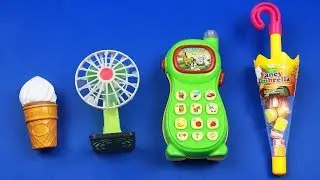 Small to Biggest! Learn Sizes Learn Colors & Number Umbrella Candy, Toy Phone | Video for Kids