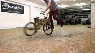Jimmy Biondi and John Kr&auml;mer @ kunstform BMX shop stocksession, february 2016 #bmx #kunstformbmx